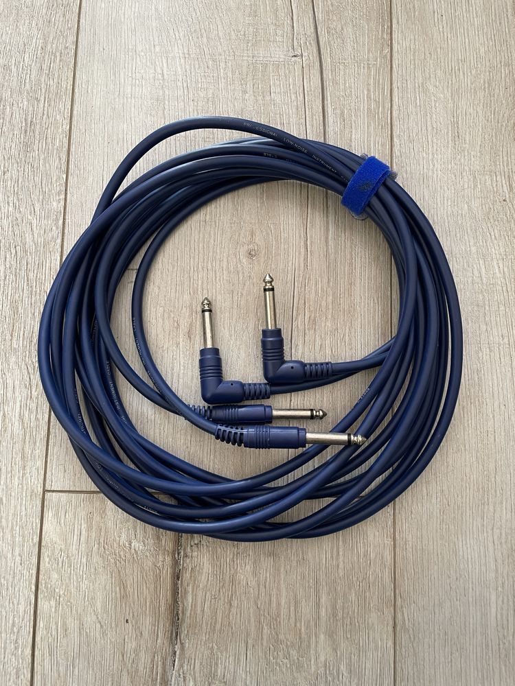 Kabel instrumentalny 2x3m Jack Jack 6.3 mm wtyk kątowy