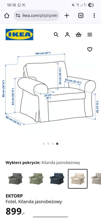 Uzywany fotel IKEA EKTORP