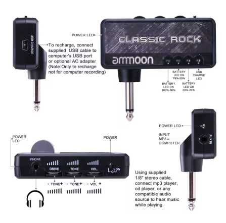 Ammoon - Amplificador portátil de guitarra elétrica