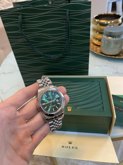 Zegarek Rolex Datejust Green Dial Clean Factory 18K