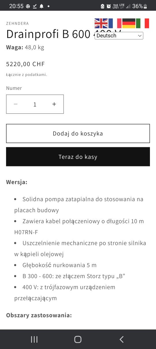 Pompa zanurzeniowa