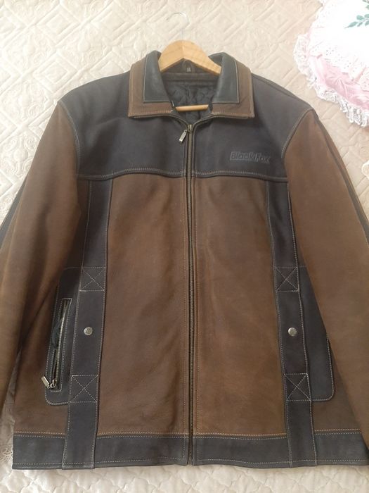Чоловіча зимова шкіряна куртка