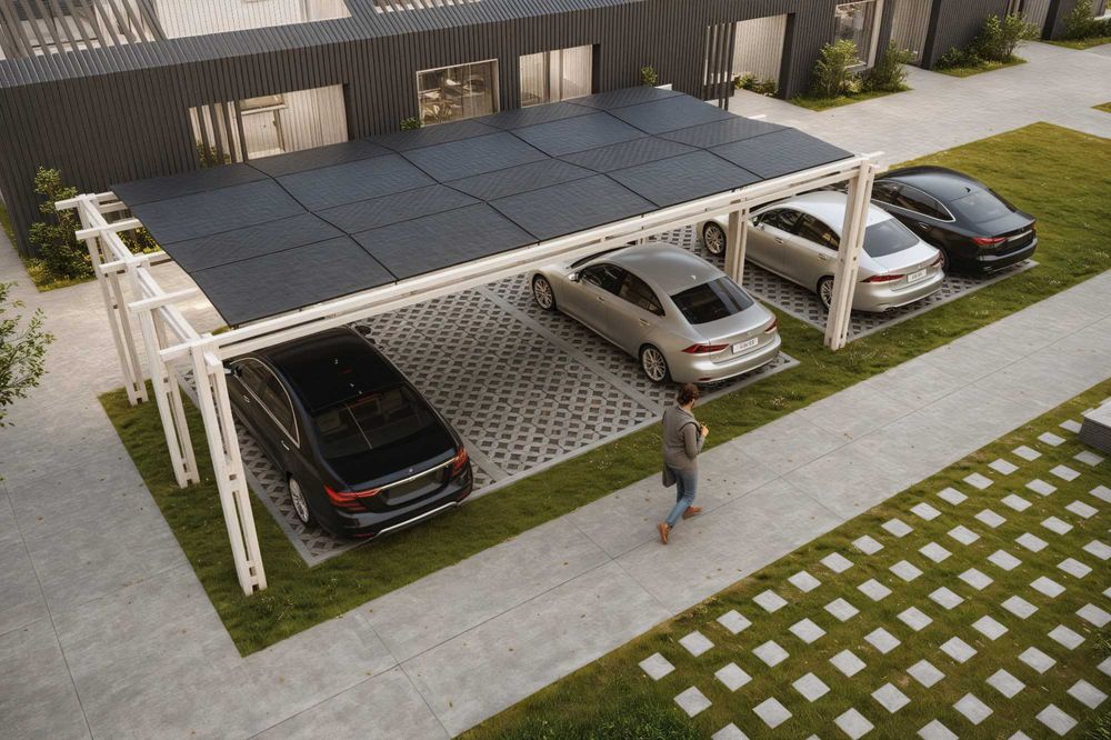 Carports solares de design para residências ou empresas