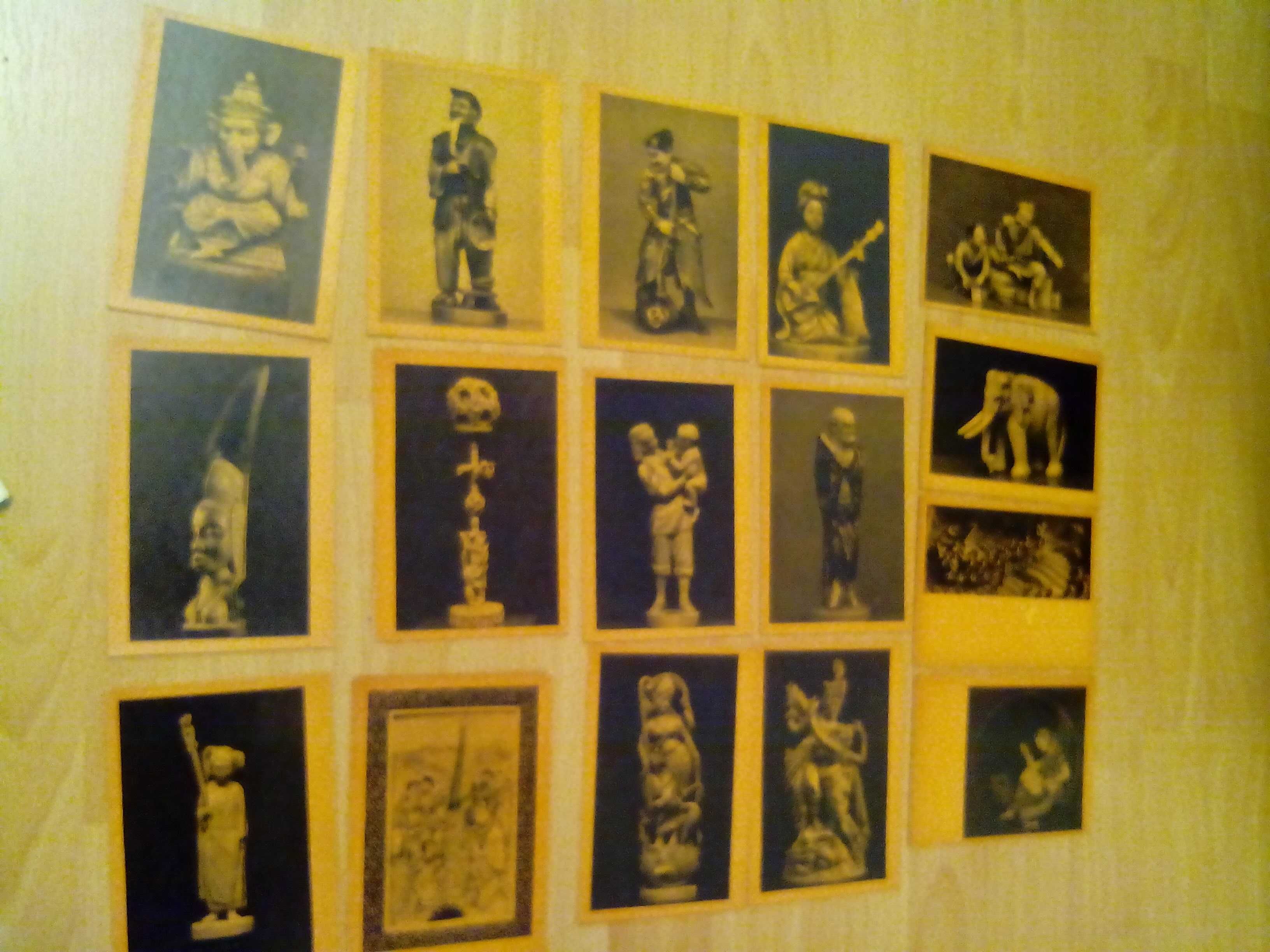 zestaw 16 pocztówek Muzeum rzeźby z kości, z czasów CCCP