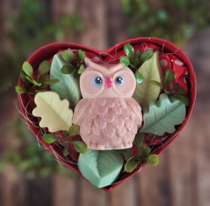 Zestaw z mydełkiem w kształcie sowy