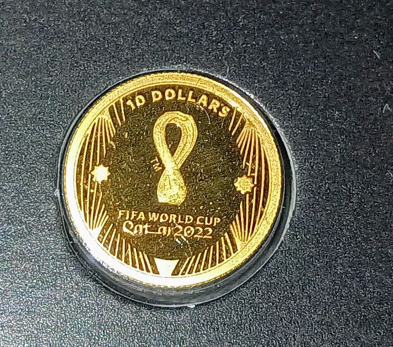 Moeda comemorativa FIFA worldcup Qatar '22- ouro