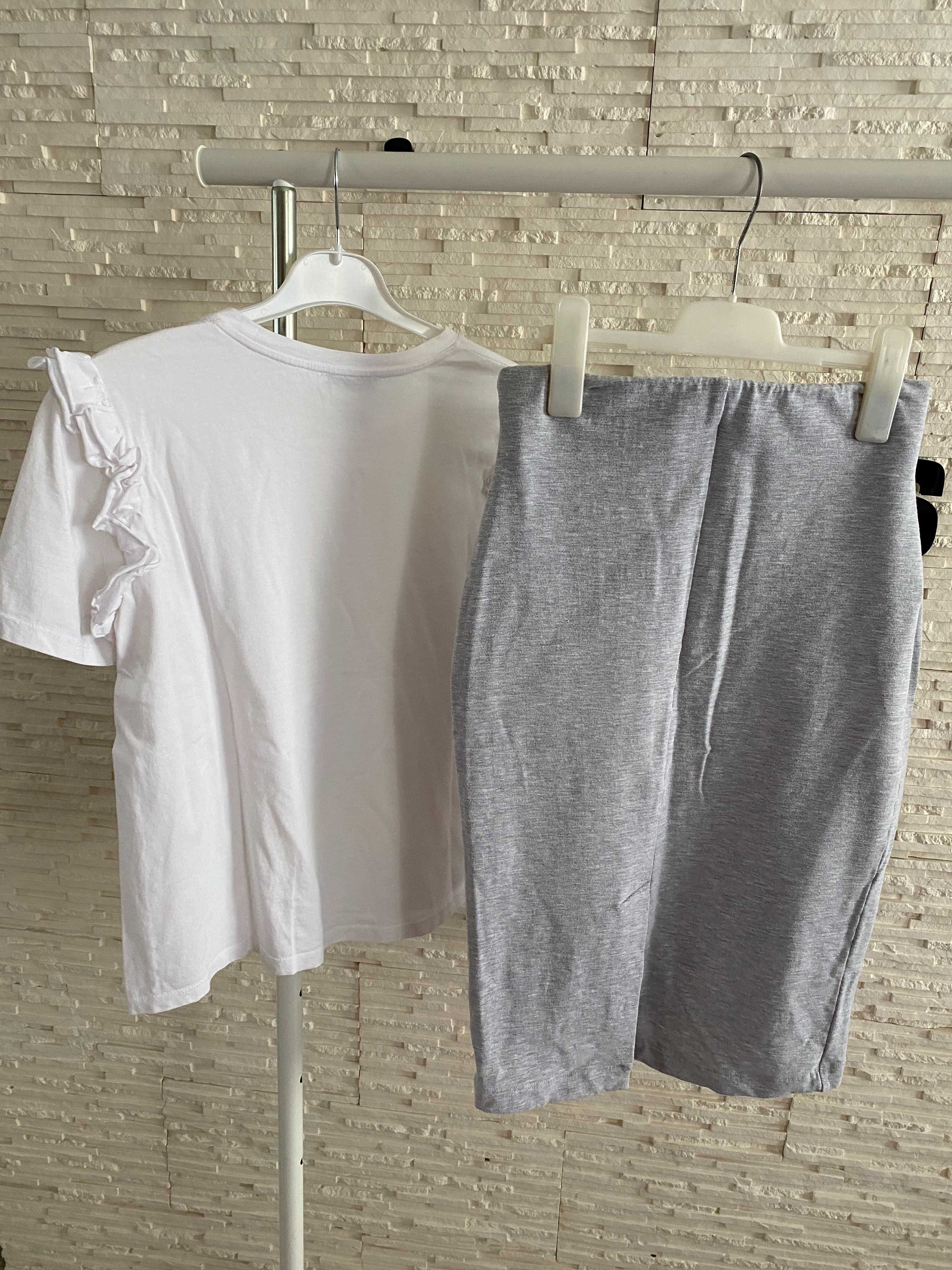 By o  la la spódnica szara tuba midi  + T-shirt zara M