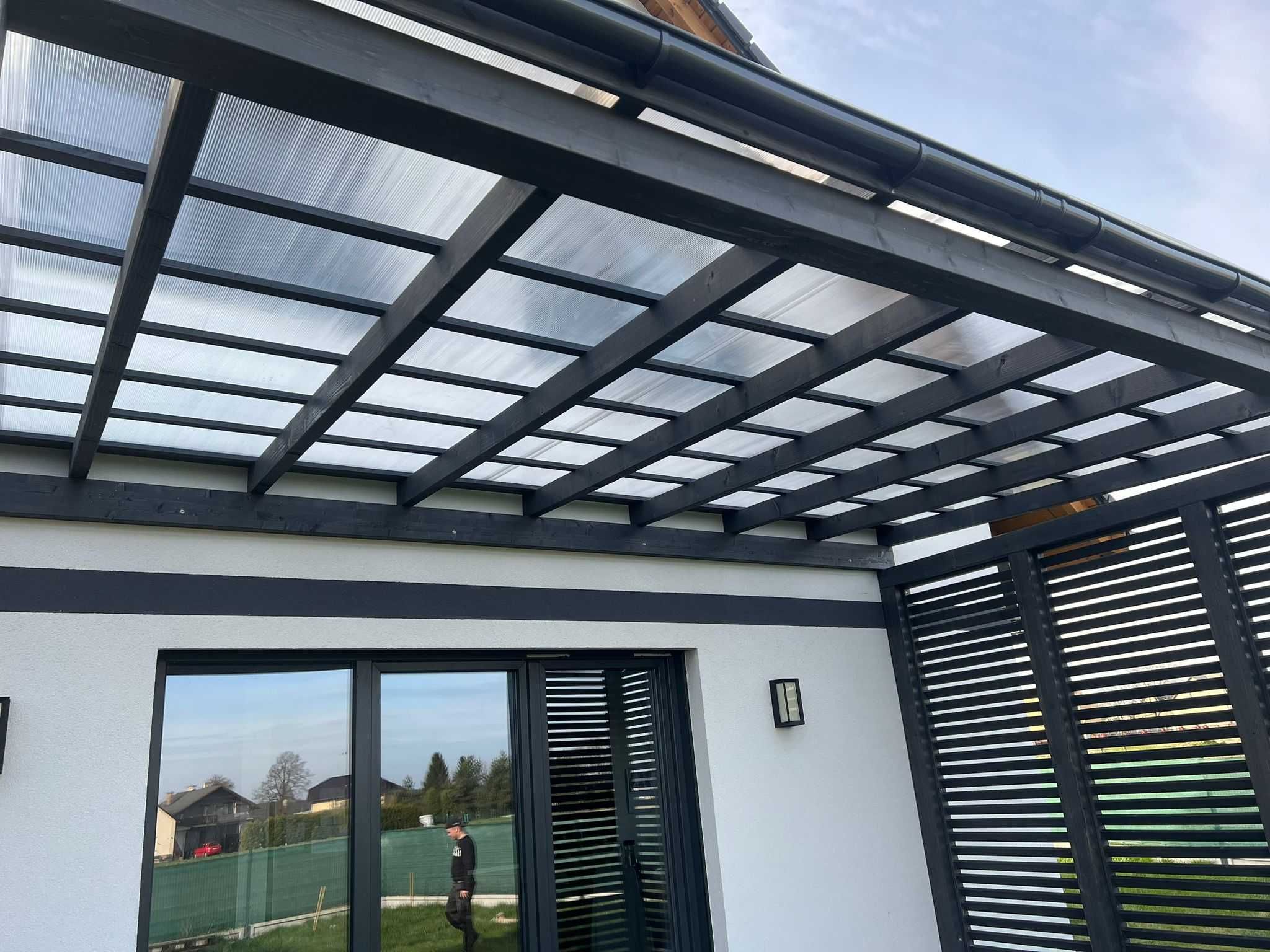 Pergola ogrodowa drewniana zadaszenie tarasu taras 6x3