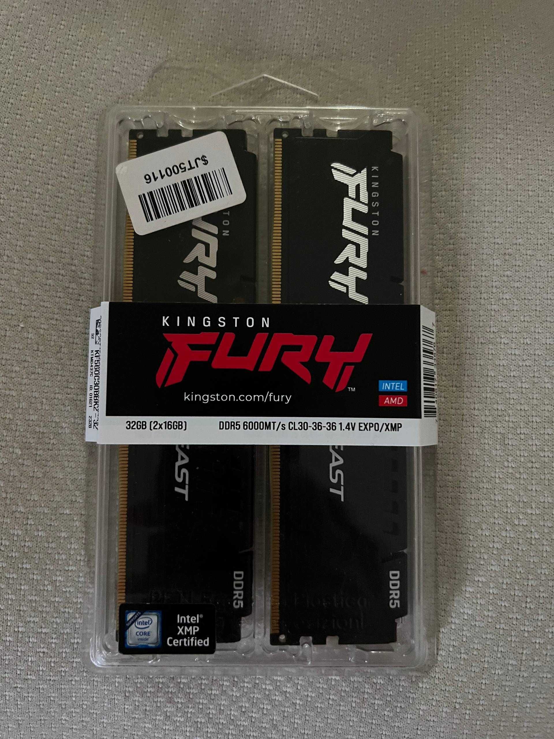Kingston Fury Beast DDR5 32GB (2×16GB) 6000MHz CL30 XMP