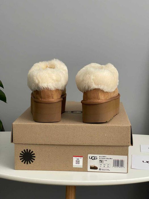Женские сапоги UGG Coquette Platform Chestnut 36-41 Натур Замша! Хит!