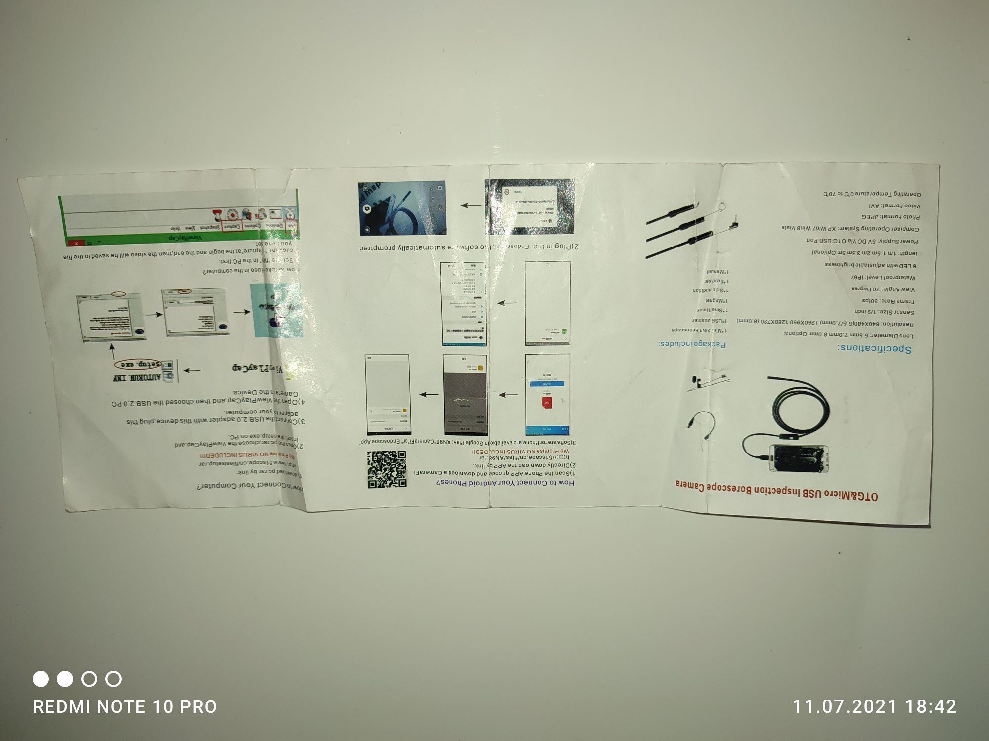 OTG&Micro USB inspection borescope camera