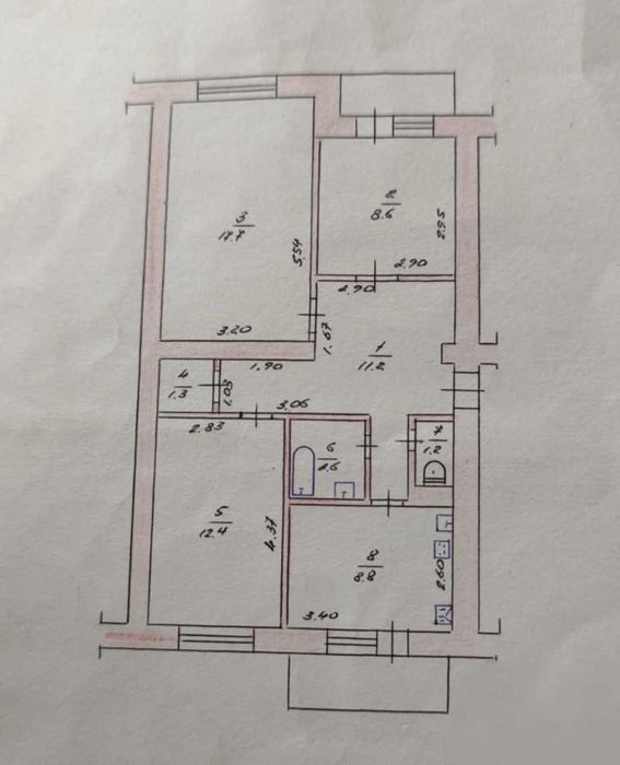 № 13613 - Простора 3к. квартира, 2/5 пов. цегляного будинку, Озерне