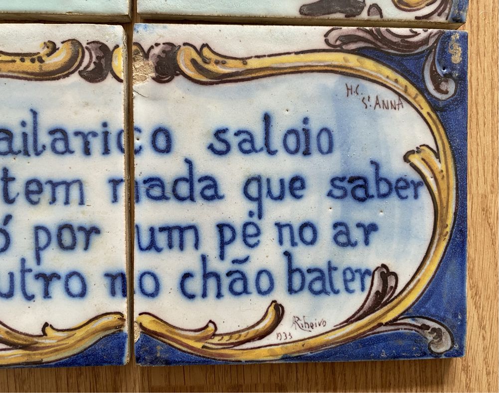 Painel azulejos antigos Fabrica S’Antanna anos 30