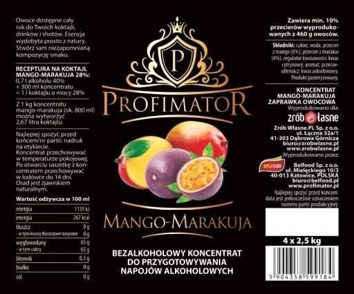 Koncentrat owocowy PROFIMATOR Mango-marakuja 2,5kg mangówka