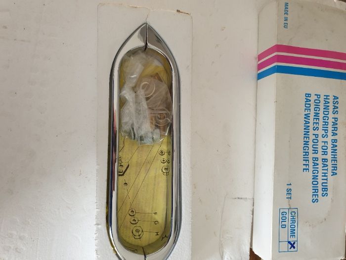 apoios para banheira conjunto de dois cromados, novo