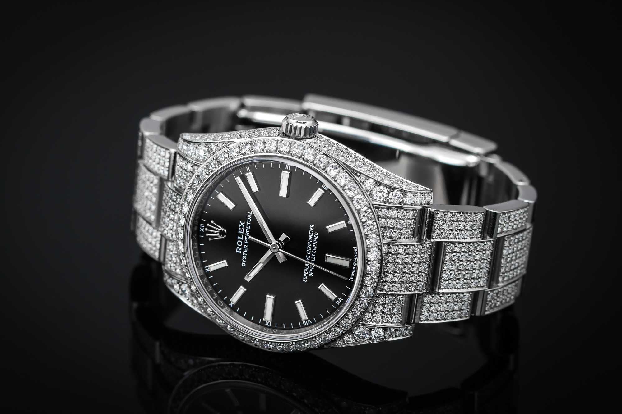 ROLEX z diamentami ICED - Oyster Perpetual 34