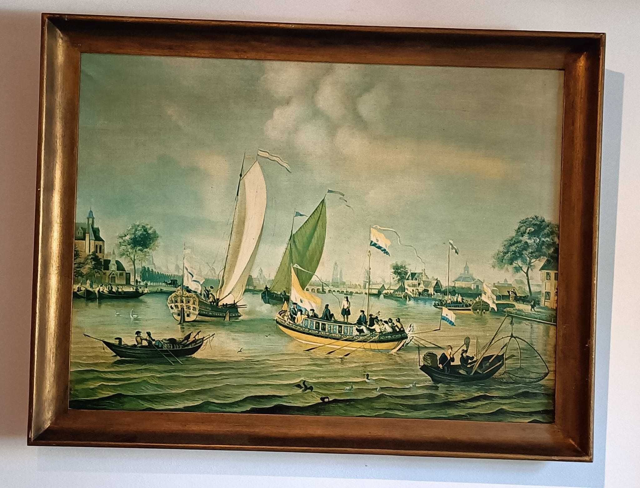 Quadro em tela com moldura em madeira