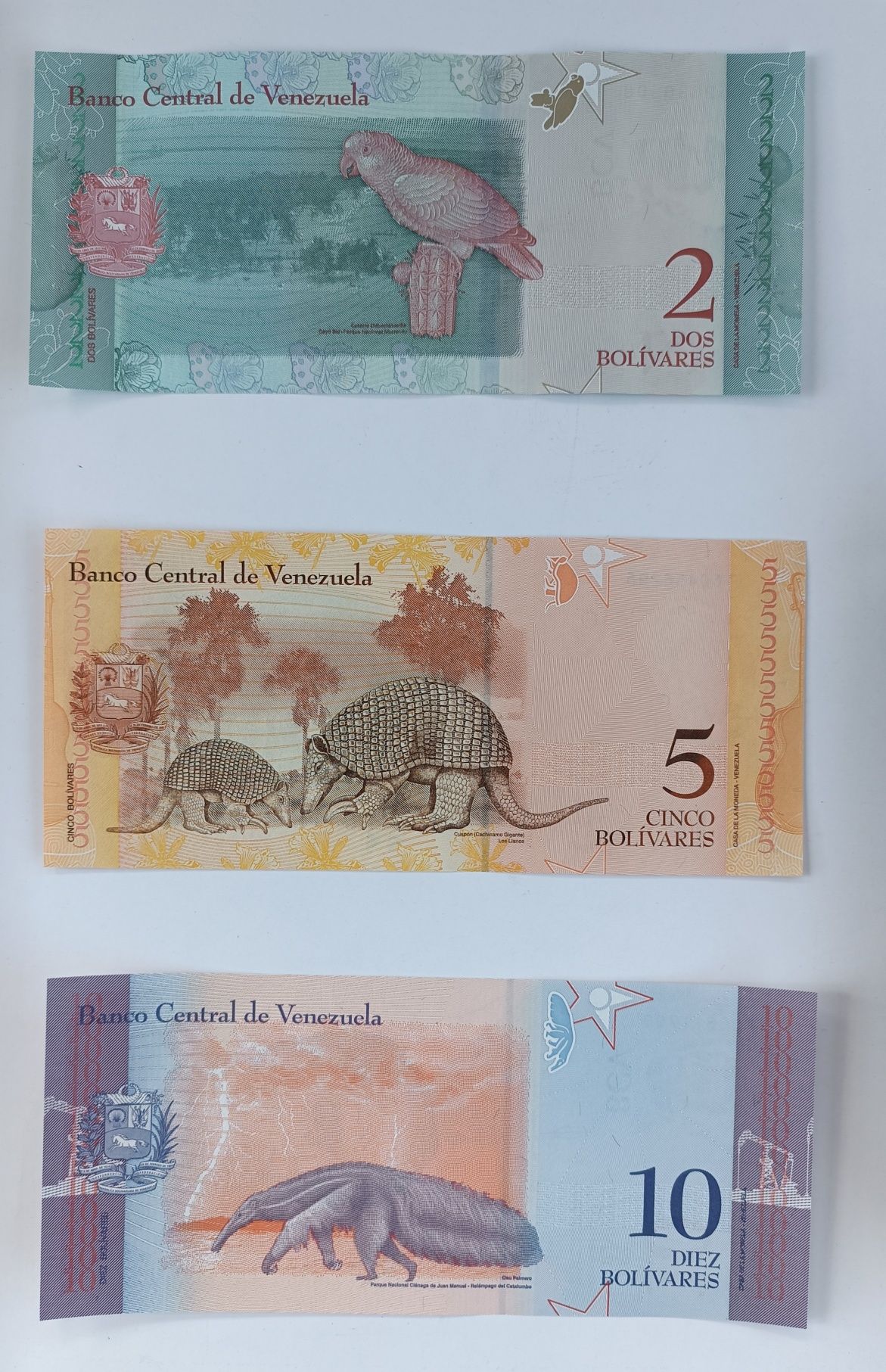 zestaw banknotów 2-2000 bolivares Wenezuela  , 9 szt