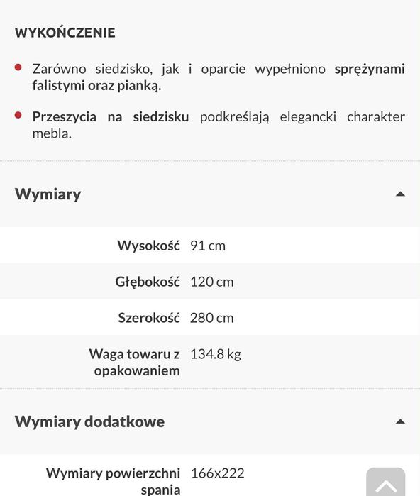 Duza sofa rozkładana