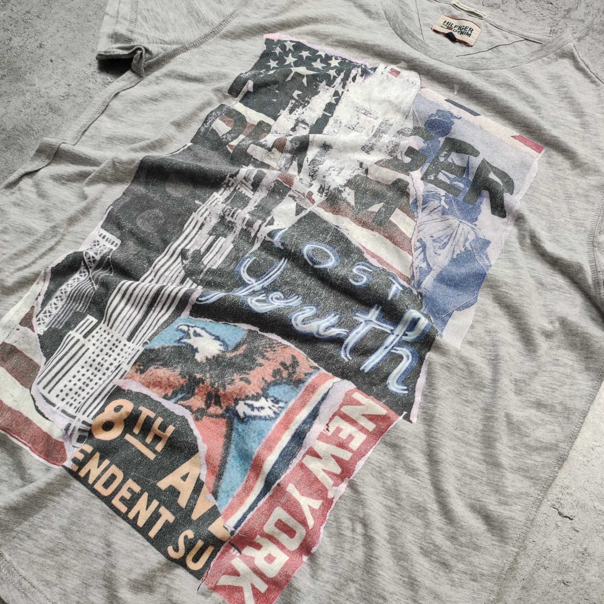 MĘSKA Koszulka Bawełna Duże Logo USA Tommy Hilfiger Denim New York