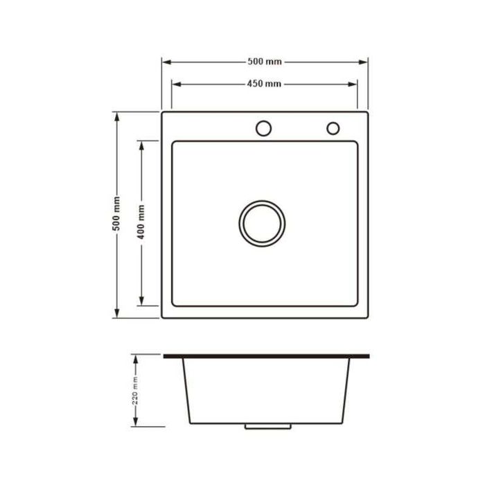 Мойка и смеситель Luminex 5050 PVD 4в1 3,0/1,0 мм из нержавеющей стали