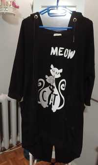 Długa bluza z katurem- tunika/ sukienka koty