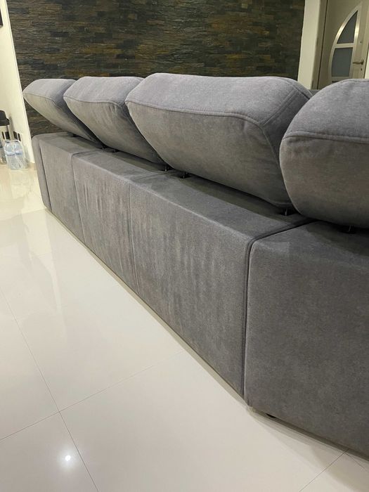 Sofá de canto moderno cinza