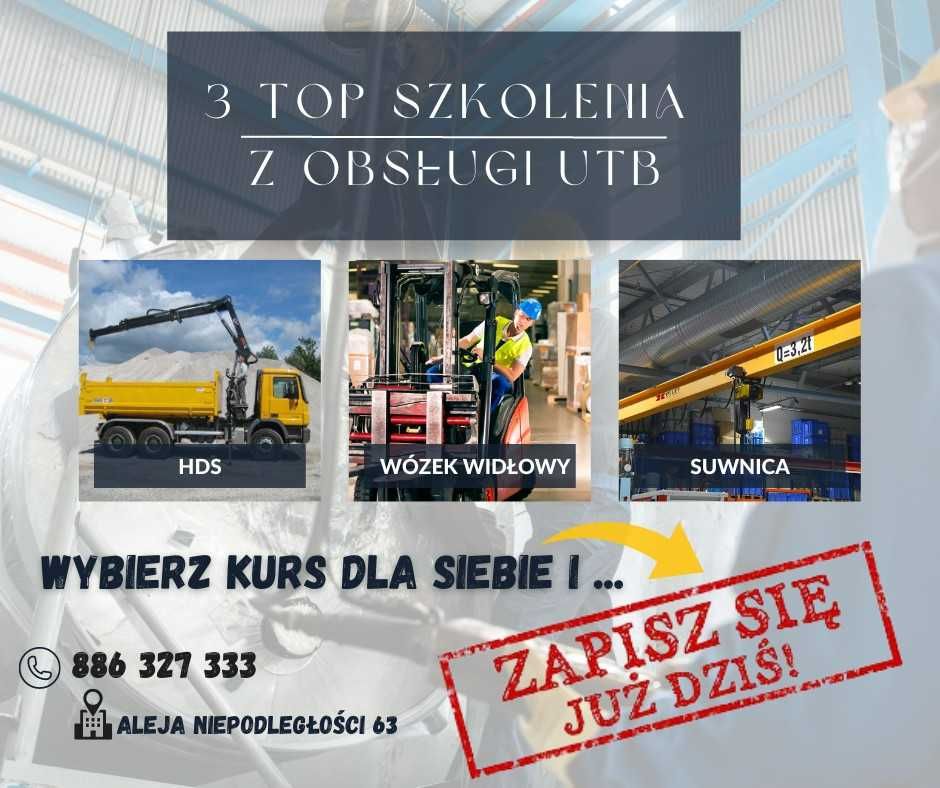 KURS OperatorWózkaWidłowego,Suwnice,ADR,Elektryk1 kW w Starachowicach