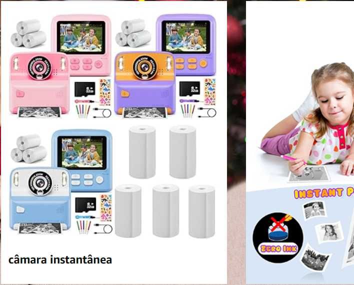 Câmara com Fotos Infantis Instantâneas com Rolo Criança - Prenda Natal