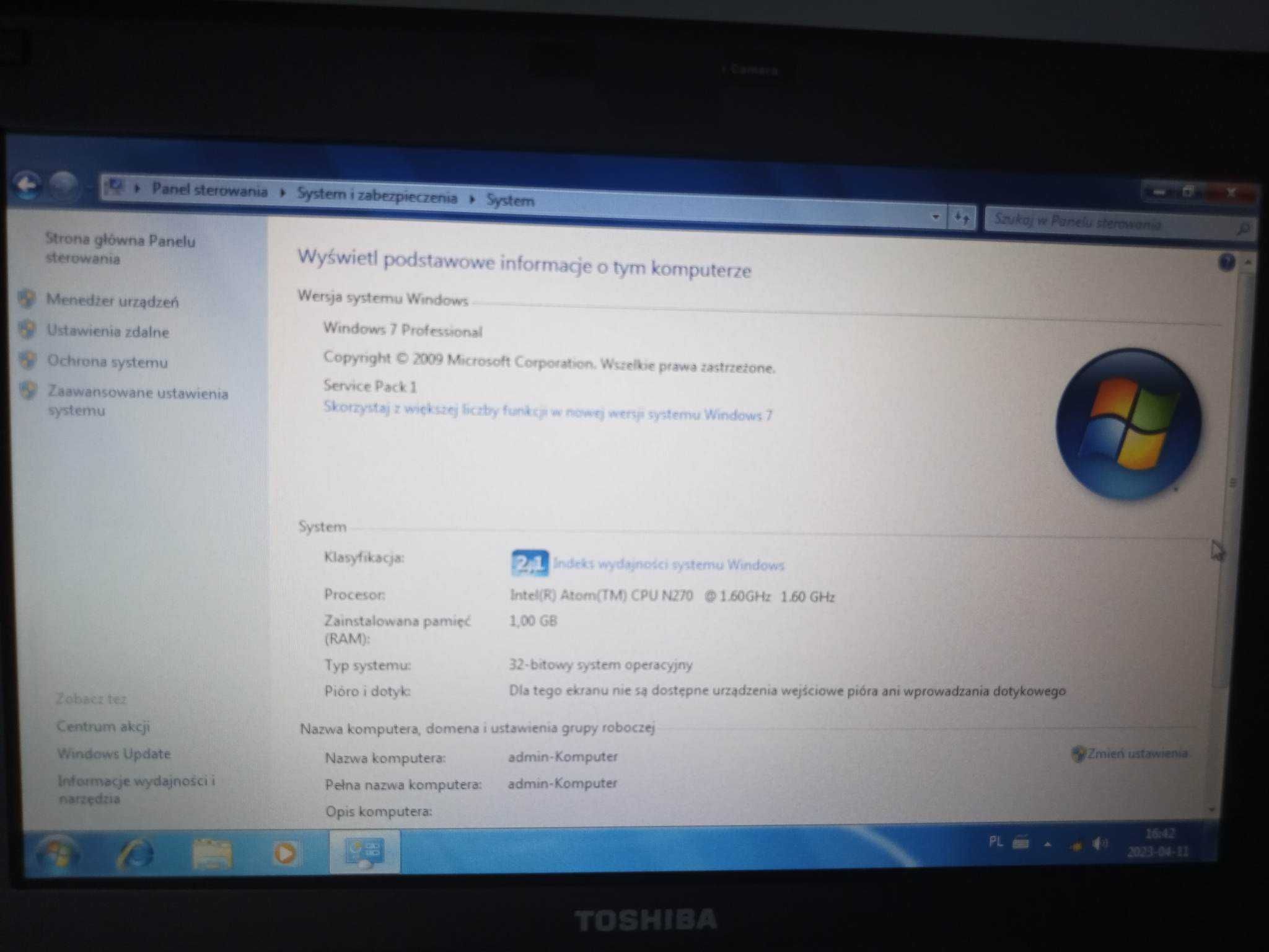 Laptop Toshiba NETbook 100