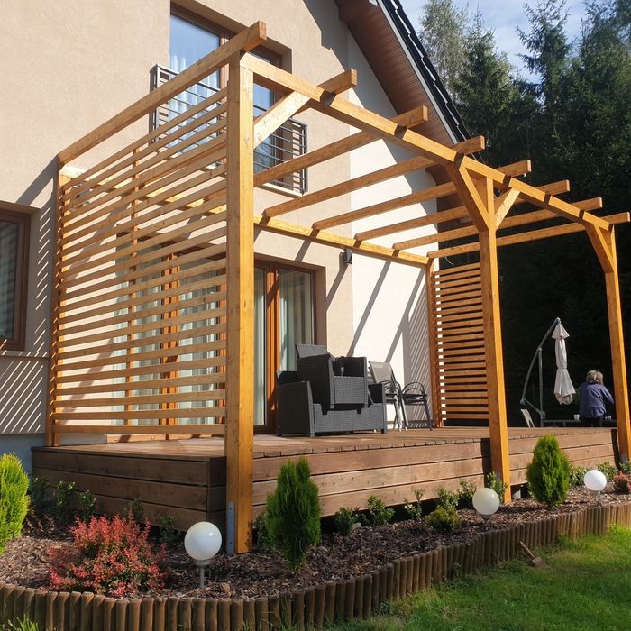 Zadaszenie tarasu pergole wiaty pergola zabudowa tarasu