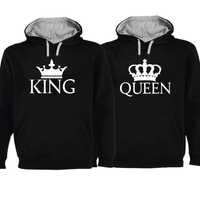 2 Sweats com Capuz Pretas King & Queen Flat Pack - Oferta de Portes