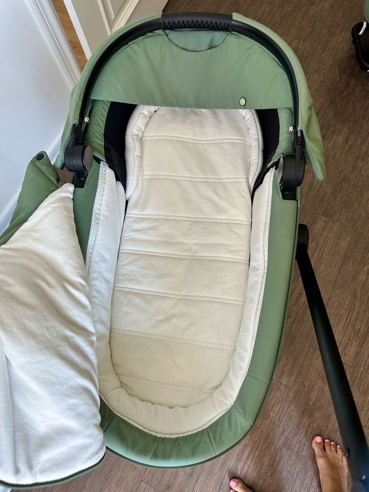Коляска cybex mios 4.0 2024 green leaf rose gold 2 в 1 люлька прогулка