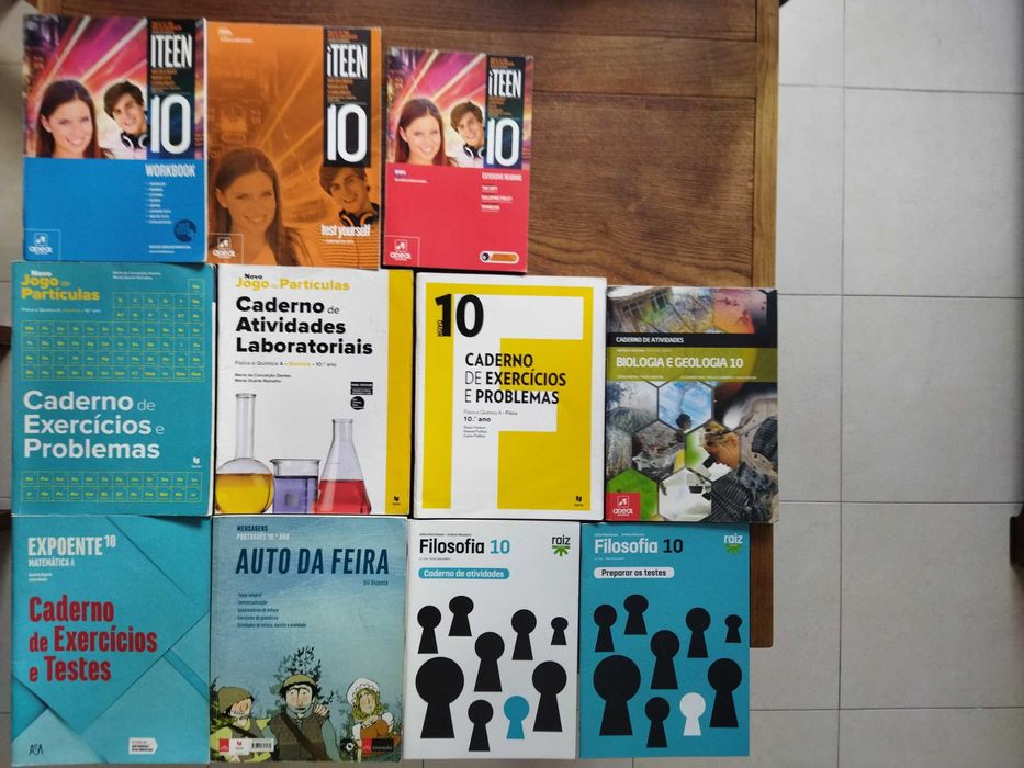 5 cadernos de atividades 10 º Ano PLASTIFICADOS