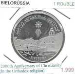 Bielorrússia - 1 Rouble - 1999 -- Aniv. do Cristianismo -  Moeda Proof