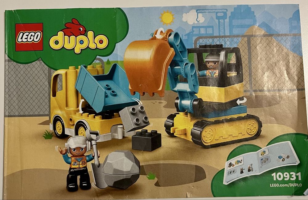 Lego Duplo, klocki, koparka i ciężarówka 10931