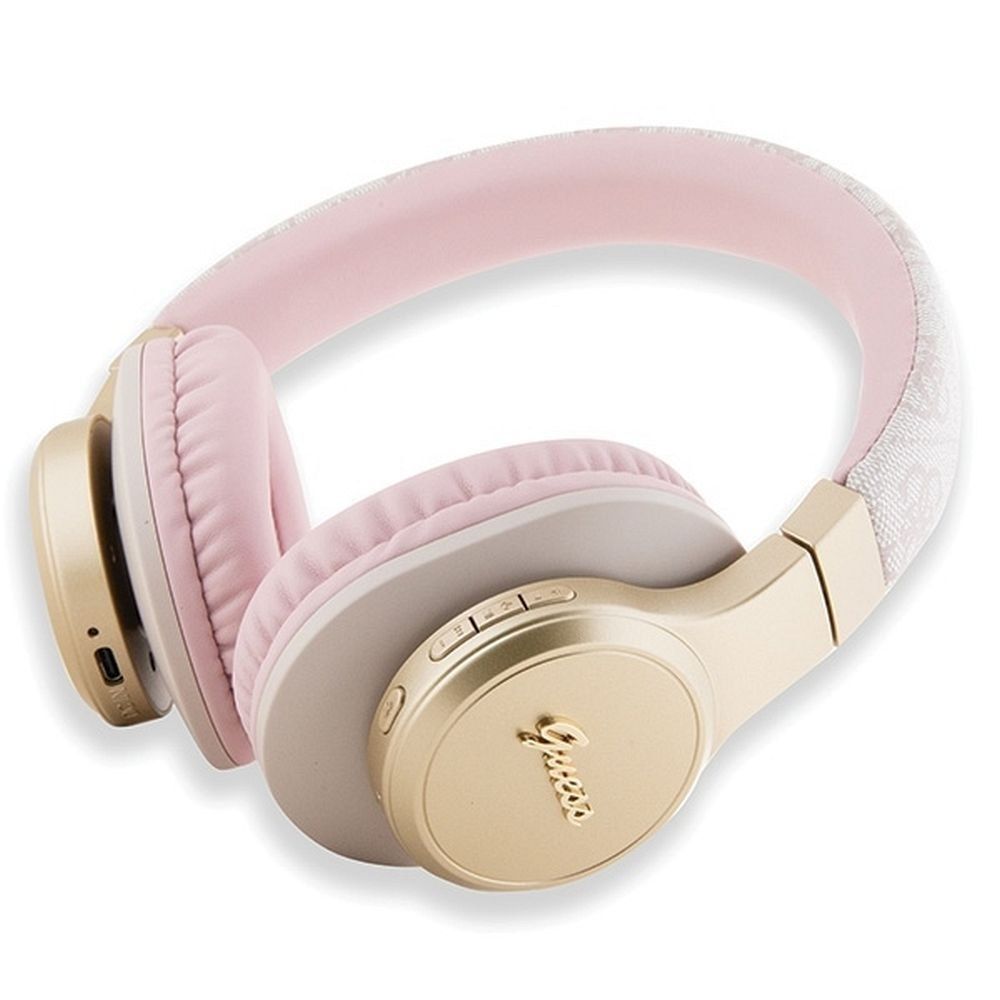 GUESS słuchawki bluetooth nauszne GUBH604GEMP (4G Script) różowe