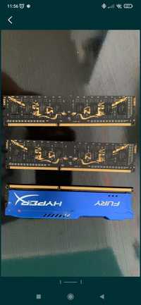 Pamięć RAM 2x4 GB Geli 1600 mHz
1x4 GB HyperX fury 1600 mHz