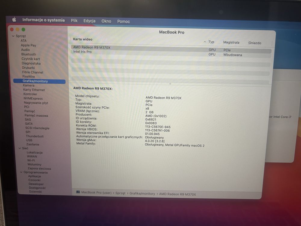 Macbook Pro 15  i7 2.8Ghz 500GB SSD 16GB RAM R9 2GB