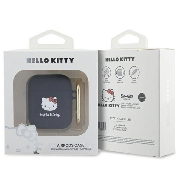 Etui Hello Kitty Silicone 3D Kitty Head Na Airpods 1/2 - Czarne