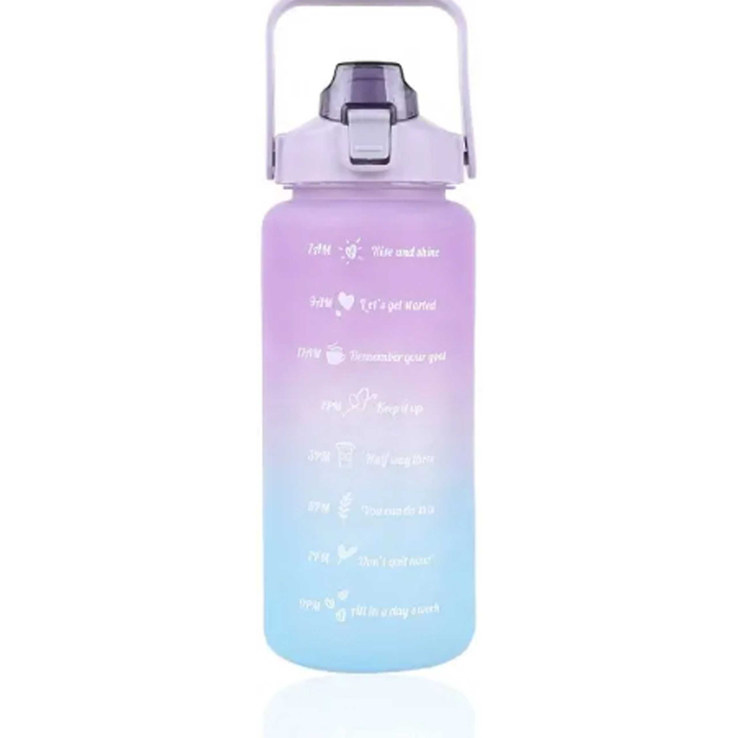 Bidon Butelka Motywacyjna Do Picia 2000ml 2l ZE SŁOMKĄ Z UCHWYTEM