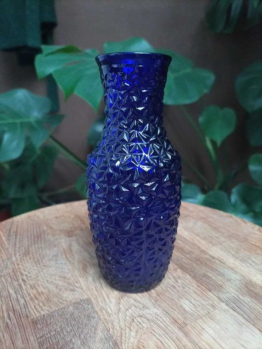 Wazon PRL – Lodowy Grys – Huta Szkła Prądniczanka – Kobaltowy