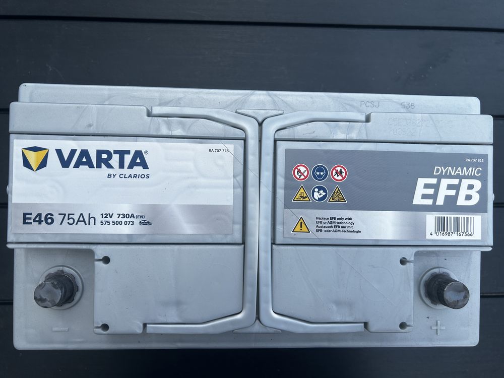 Sprzedam akumulator Varta E46 75Ah Dynamic EFB – jak nowy!