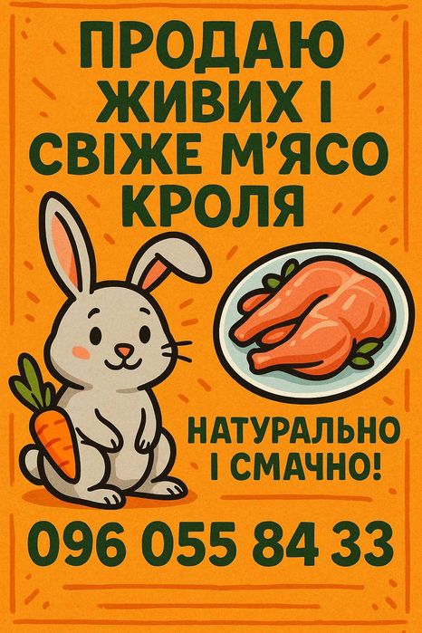 Продам м'ясо кролика та нутрії