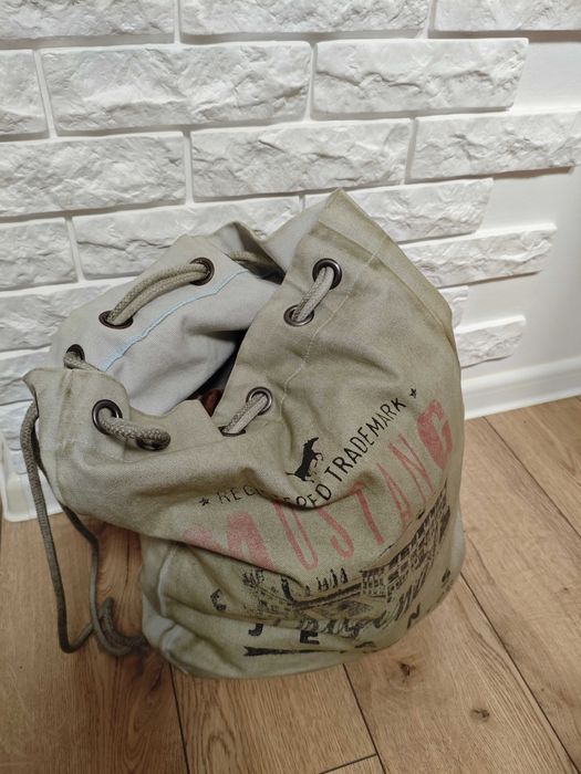 Mustang вінтажна сумка рюкзак зістарена колекційна парусини чоловічий