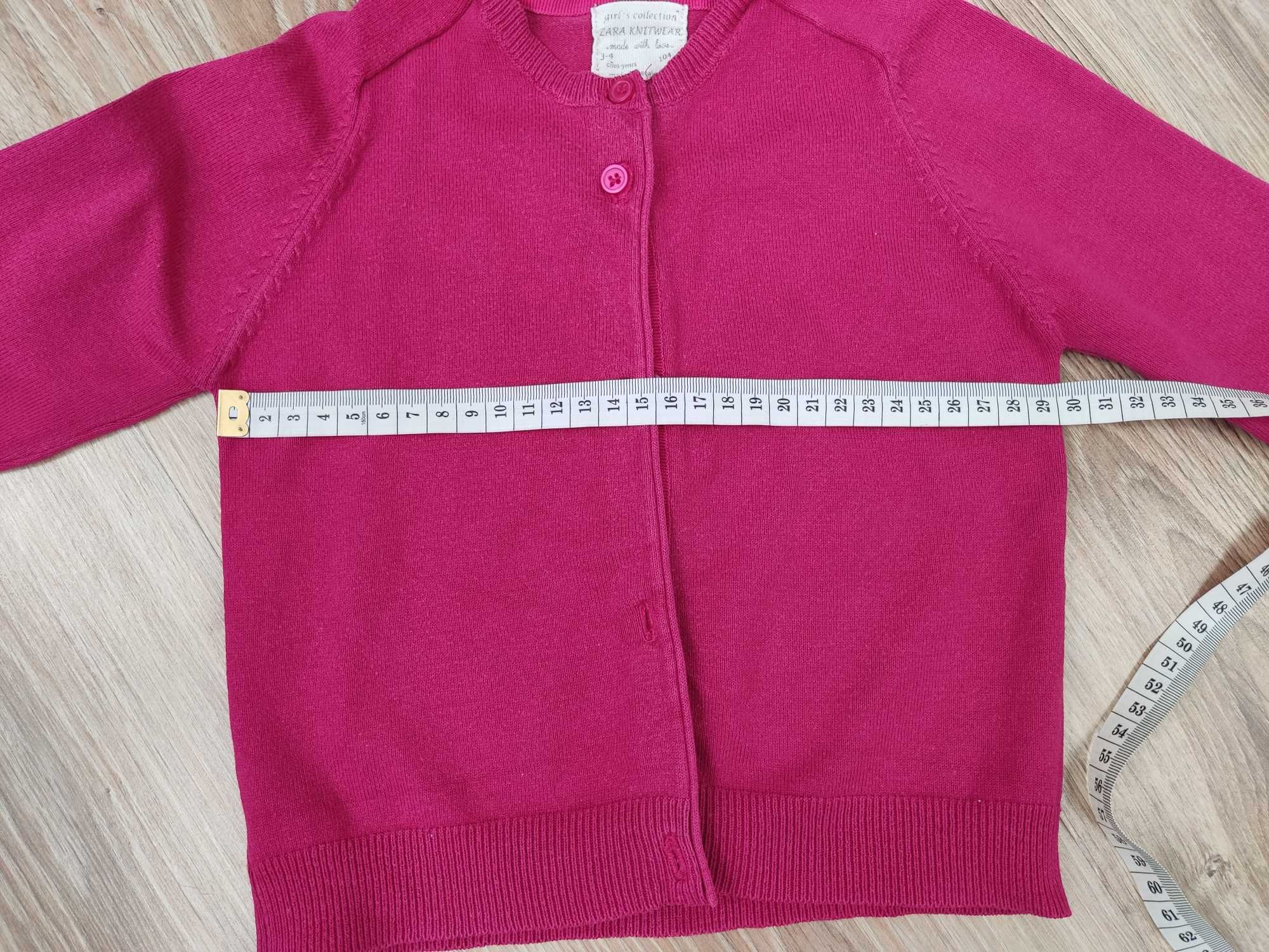 Sweterek zapinany Zara różowy rozmiar 104