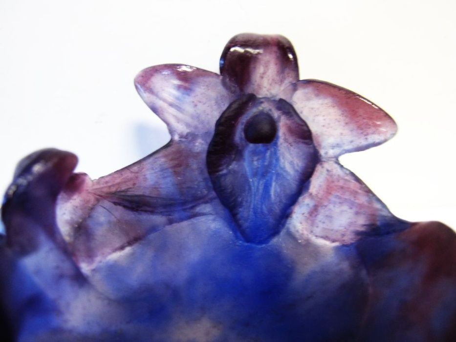 fantástica pequena taça Orquídea em pasta de vidro DAUM Nancy França