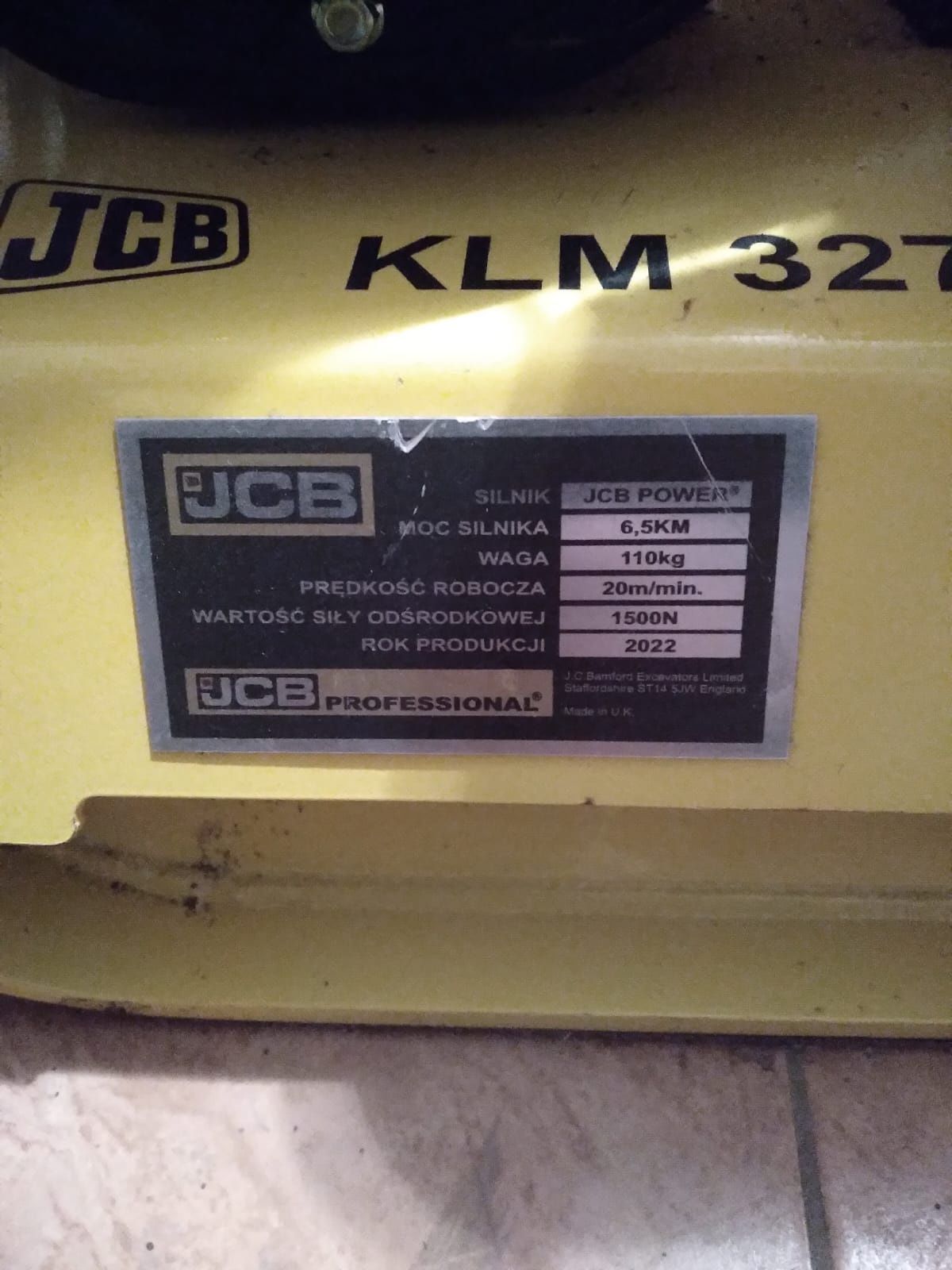 Zagęszczarka jcb klm 327