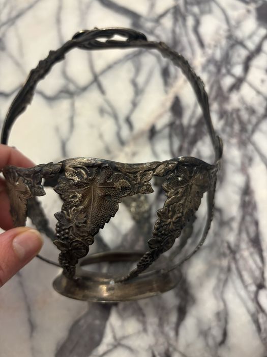 Cukiernica Hefra vintage koszyk, rzadki wzór Winogrona