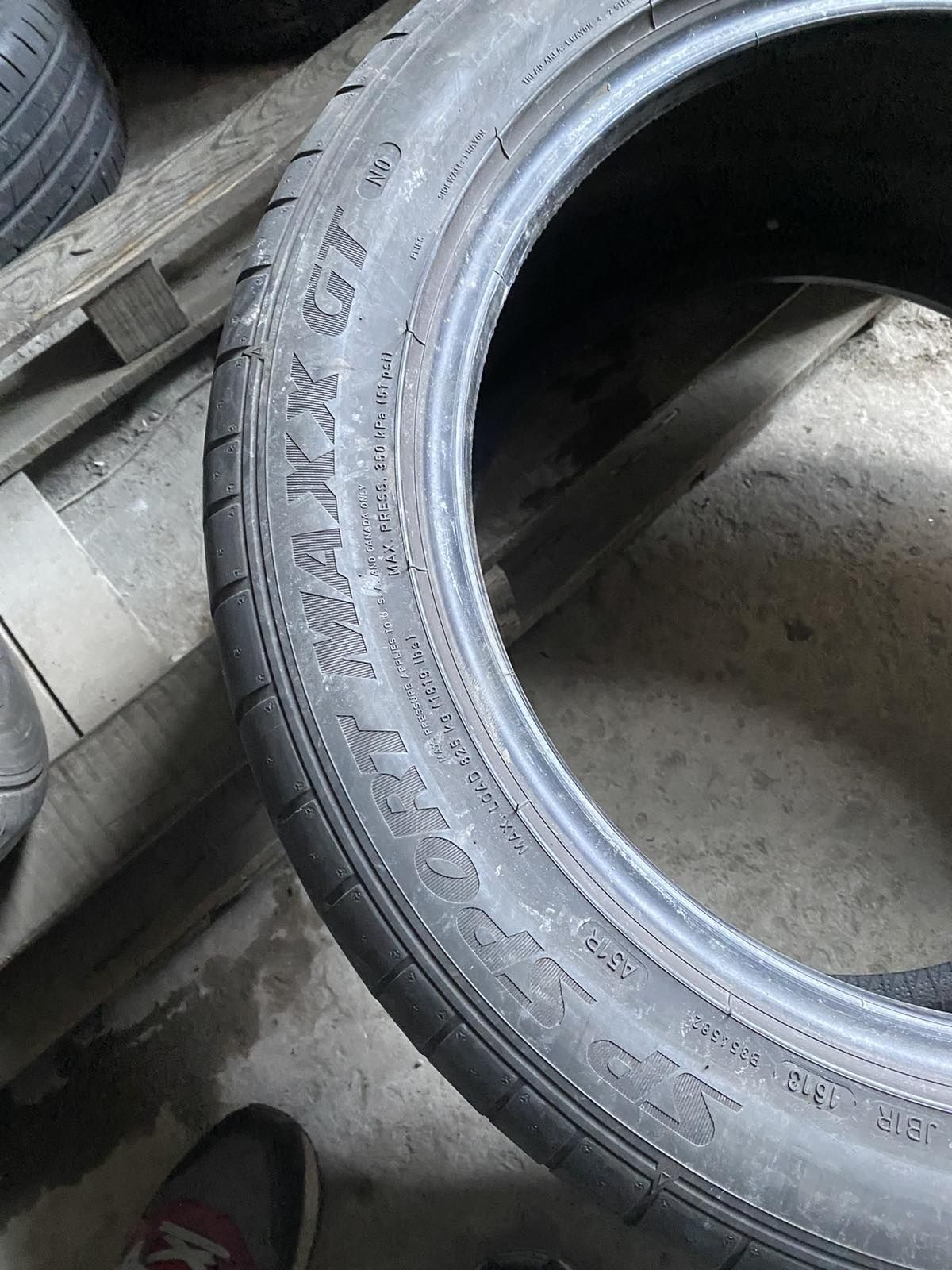 265.45.18 Dunlop 2шт лето БУ склад шины резина из Европы 45 R18